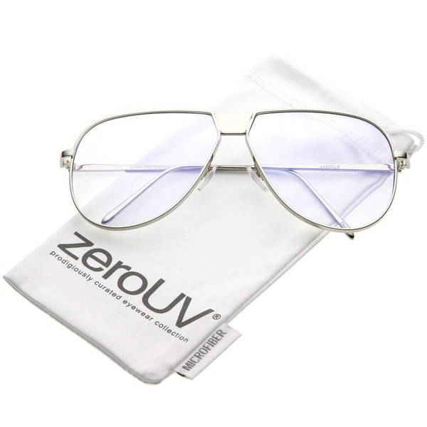 zeroUV - Oversize Full Metal Flat Top Clear Flat Lens