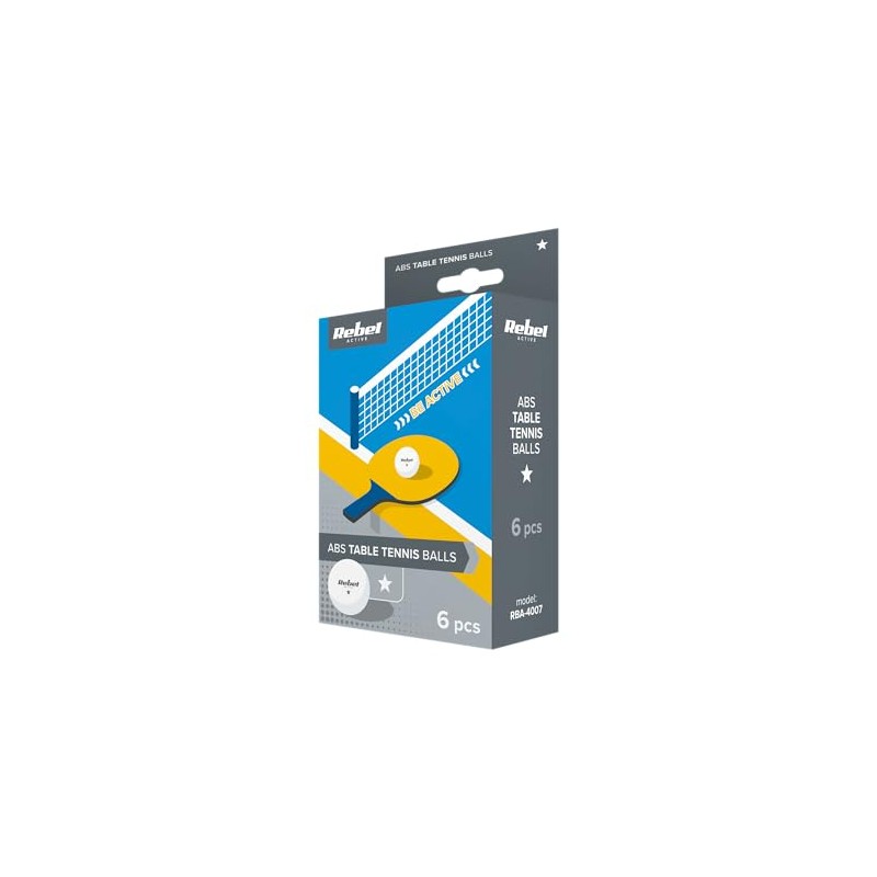 Rebel RBA-4007 Table Tennis Ball Set of 6 Material ABS