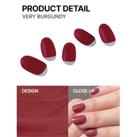 UUUUU. Semi Cured Gel Strips (Solid Color) - 100% Real Gel, Long-Lasting & Easy to Apply & Remove, Works Any UV/LED Lamps - Spring 2025, Nail inspo,Nail Art Stickers (UGN171 Very Burgandy Red)