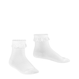 FALKE Kids Romantic Lace socks, 1 pair, UK size 3-5 (EU 35-38), White, cotton mix - Skin friendly cotton, ideal for festive occasions