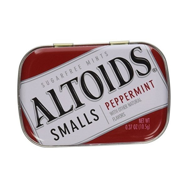 Altoids Mints Smalls Peppermint Sugar Free Tins 0.37 OZ (Pack of 18)
