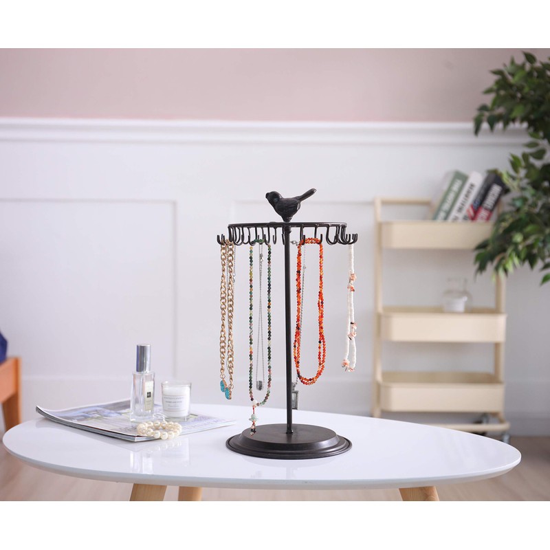 Bird Rotating Necklace Holder Bracelet Stand/Jewelry Organizer/Jewelry Tree,Bronze
