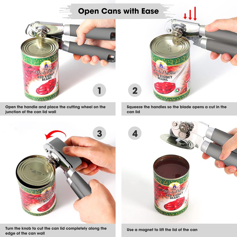 Can Opener Manual, Can Opener with Magnet, Hand Can Opener