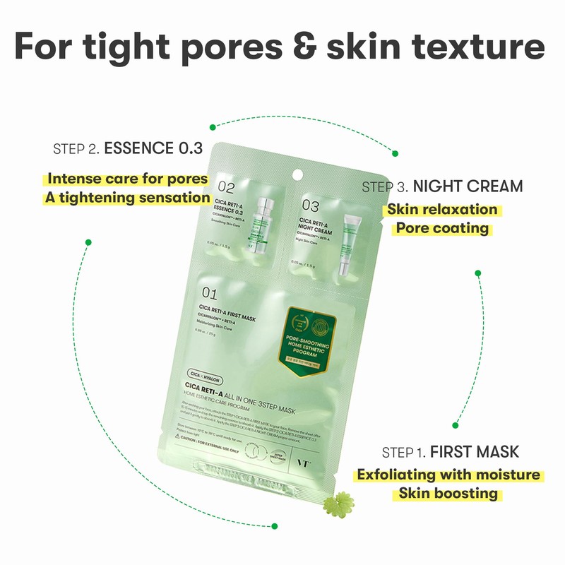 VT COSMETICS Máscara de hoja todo en uno Cica Reti-A