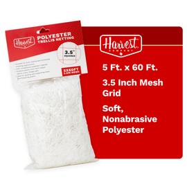 The Harvest Company Heavy Duty Trellis Netting, 3.5 Inch Mesh Garden Net Support for Vegetables and Flowers, 5 ft x 60 ft Roll