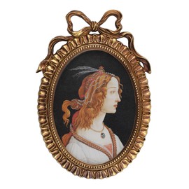 Emiyea 5x7 Bronze Picture Frame – Antique Gold Vintage Bronze Oval Frame with Glass Front – Wall Hanging or Tabletop Display, Art Deco