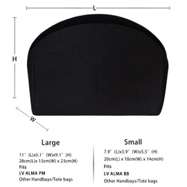 MISIXILE Felt Purse Alma BB PM Organizer Insert Shell Tote Organizer for Women Fits Alma BB PM Insert(BB,Black)