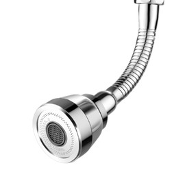 JINYOMFLY 3 Modes Tap Attachment Swivelling, 360° Rotating Multifunctional Tap Aerator, Faucet Extender with Adapter, Rotating Tap Attachment Extension (Silver)