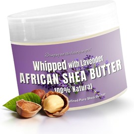 RA COSMETICS- Manteca de karité batida con lavanda: manteca de karité africana 100% pura y natural: Ultimate Handcrafted Mois