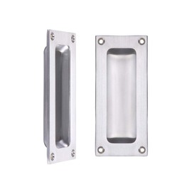 Zoo Hardware FB90 Rectangular Recessed Flush Door Pull Handle 102 x 45mm (Satin Chrome)
