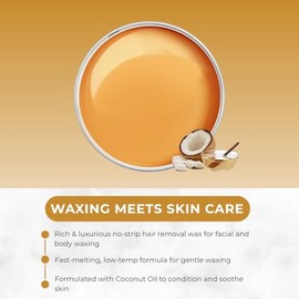 Naturaverde Pro Gold Flex - Cera dura, depilación corporal y facial, cera de bikini brasileña para mujeres con aceite de coco calmante - 14 onzas