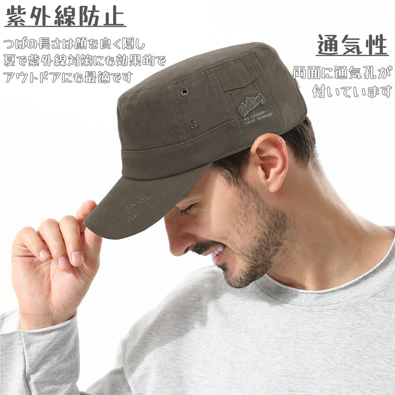 Geyanuo Men's Hat, Work Cap, 100% Cotton, Casual, Outdoors, Fishing,