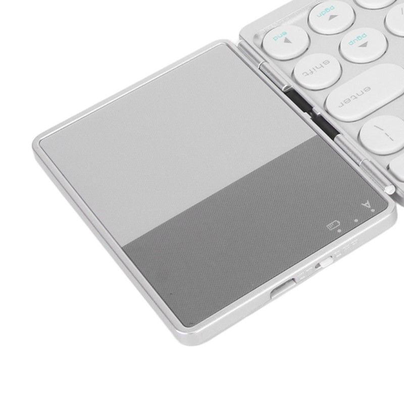 Round Key Bluetooth Foldable Keyboard with Touchpad Universal 140mAh Wireless