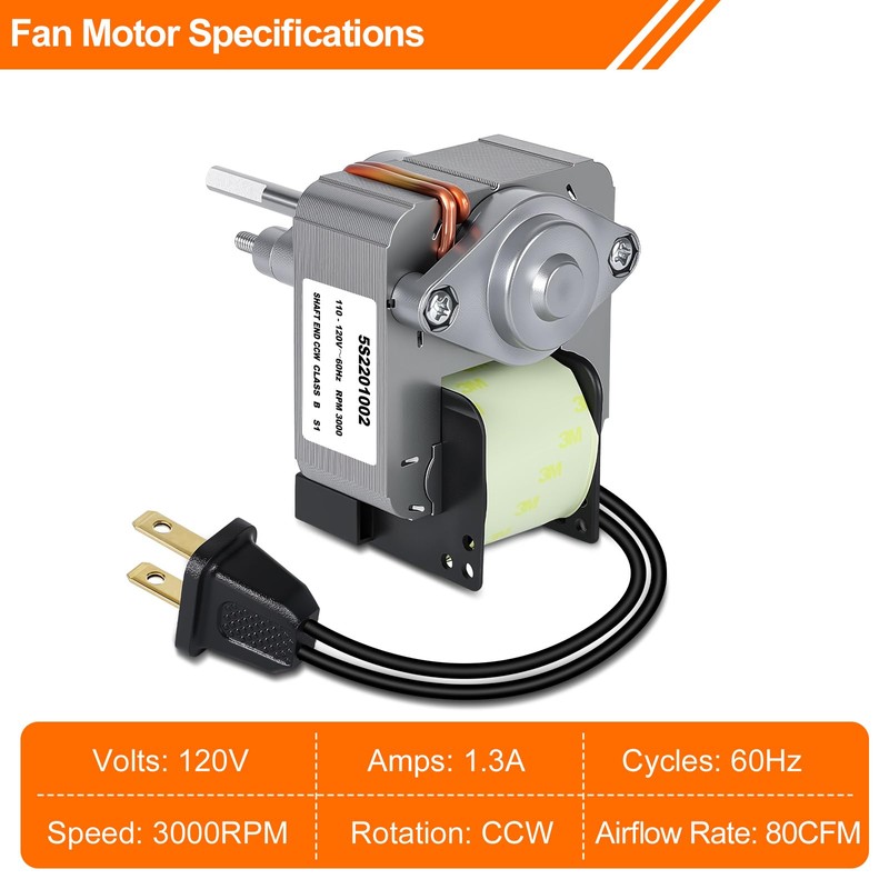 Upgraded Bathroom Exhaust Fan Motor and Blade Kit, 80 CFM