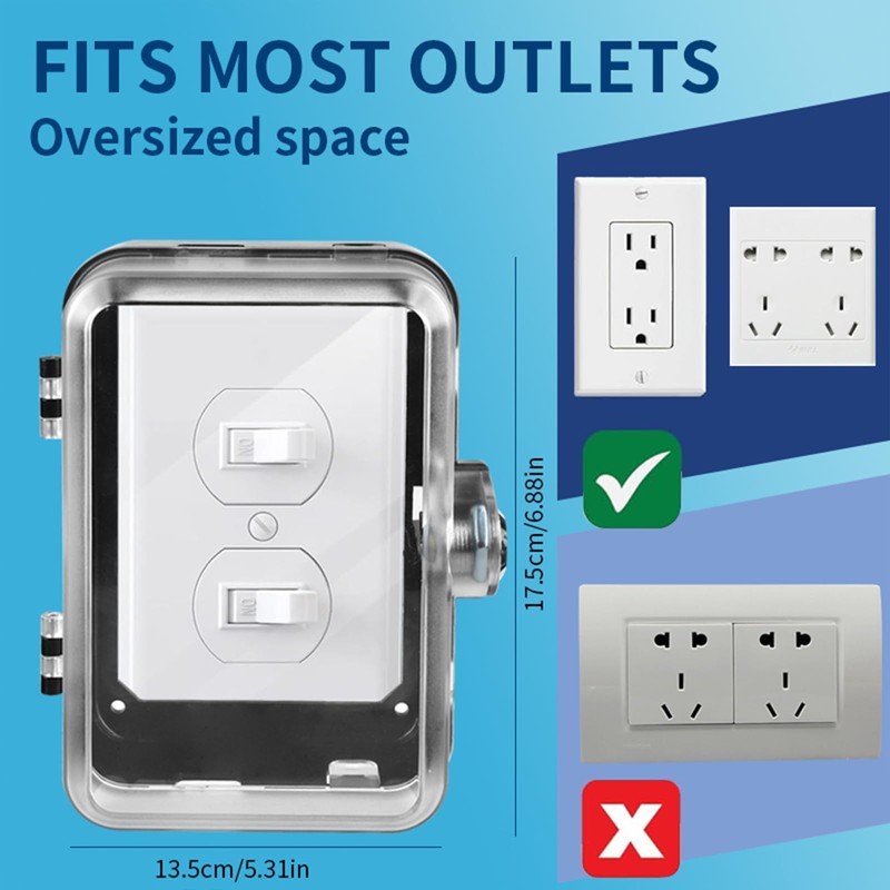 PKLIYH 2 Pack Universal Baby Safety Electrical Outlet Cover Box