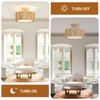 Haolaike 13 Inch Rattan Flush Mount Ceiling Light Fixtures 2-Light