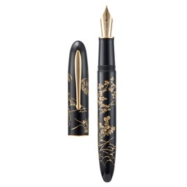 HONG DIAN N23 Black Rabbit Fountain Pen, Iridium Extra Fine Nib Gold Trim, New Year Lucky Rabbit Carving Design, Smooth Writing Pen with Converter and Metal Pen Box Set