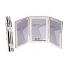 5 x 7-inch Silver Flat Edge TRIPLE PORTRAIT Photo Frames