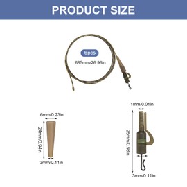KUHAWL 6 Pieces Fishing Tackle Connections 25 Inch Chod Rig Leader Helicopter Chod Fishing Rig Leader Accessories Fishing Gear Carp Fishing Accessories for Freshwater Saltwater