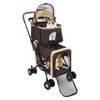 2-Layers Pet Stroller for 2 Cats/Dogs,Foldable Lightweight 77lbs Capacity Carrier,