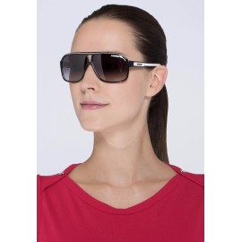 Anteojos de sol polarizados Carrera Grand Prix 2 talle Mediana armazón negro/cristal y lente gris