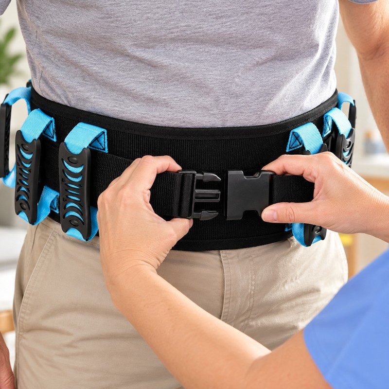 Adjustable Gait Belt for Assisted Walking and Transfers – Multi-Handle