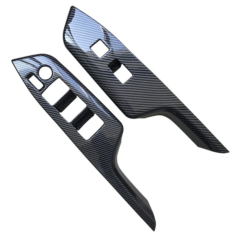 ruihe 4pc Carbon Fiber Color Automobile Door Window Control Panel