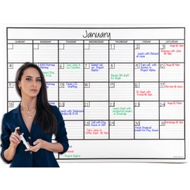 Dry Erase Large and Medium Laminated Wall Calendar