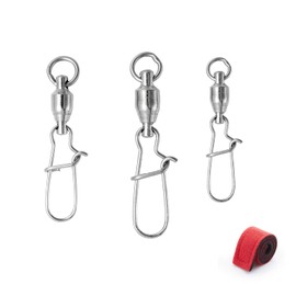 ColumPRO Snap Swivels High Strength Fishing Tackle Lure Quick Snap Ball Bearing Swivels Corrosion Resistant Stainless Steel Brass Breaking Strength 33.1 lbs (15 kg/19 kg/25 kg) Set of 75 with One