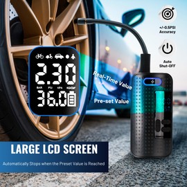 MEDMKT Tire Inflator Portable Compressor - 5000 mAh Air Pump for Car Tires 150PSI Tire Inflator with LCD Display Air Compressor for Car Motorcycle Bike Ball