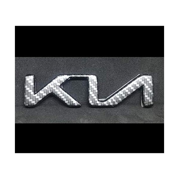 KIA Lettering Emblem New Logo Carbon Style Mark Tuning Trunk Rear Chrome