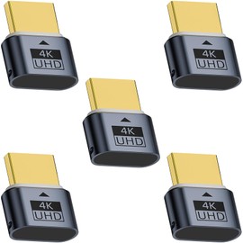 tunghey 5Pack HDMI Dummy Plug 4K HDR, Virtual Monitor EDID Emulator, Headless Display Adapter, Supports up to 4k@60Hz,1080@120Hz (Black)