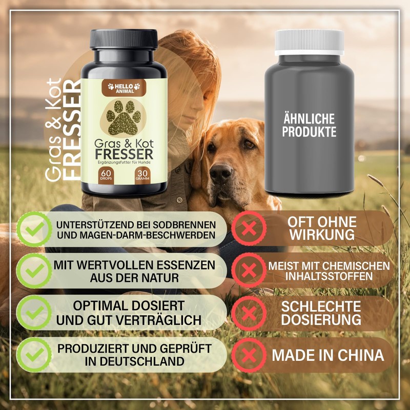 Hello Animal® Gras + Kotfresser Leckerlis für Hunde – Verdauungssnacks