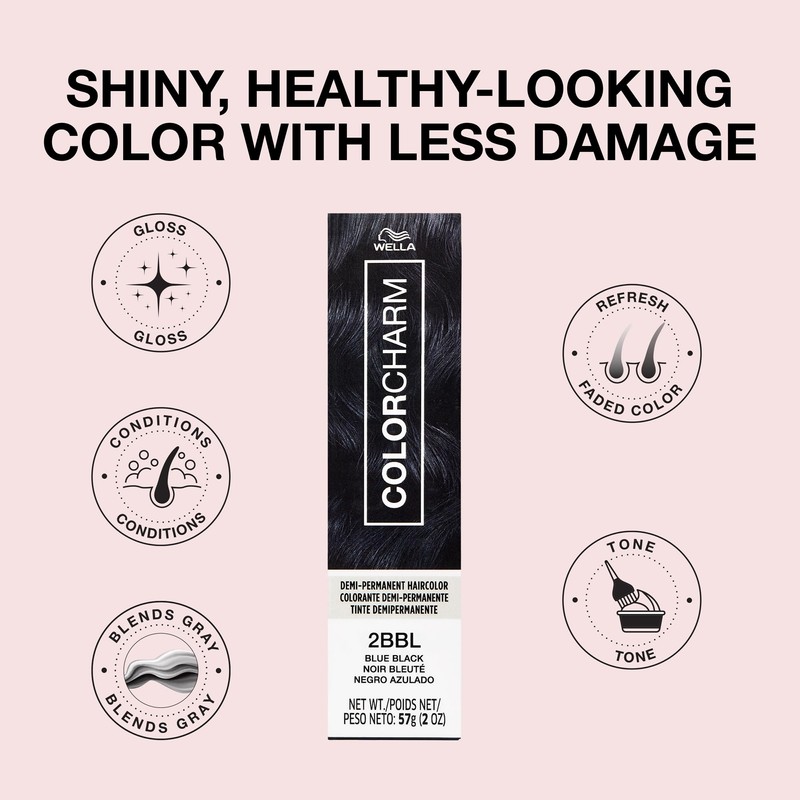 COLORCHARM Demi Permanent Hair Color | 2BBL Blue Black |