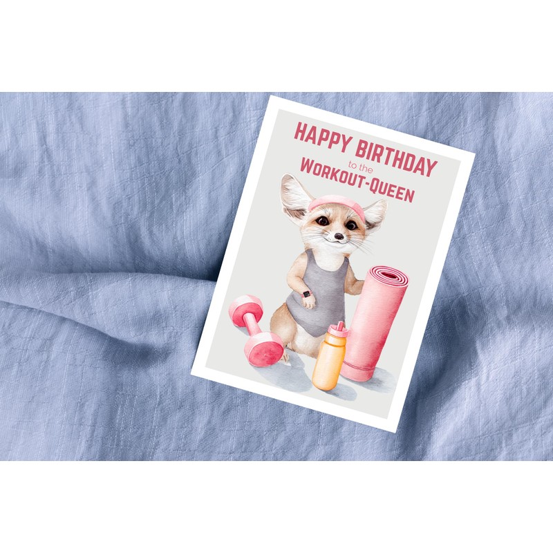 WBdesignz Card with Envelope - Workout Birthday Gym Birthday Cards