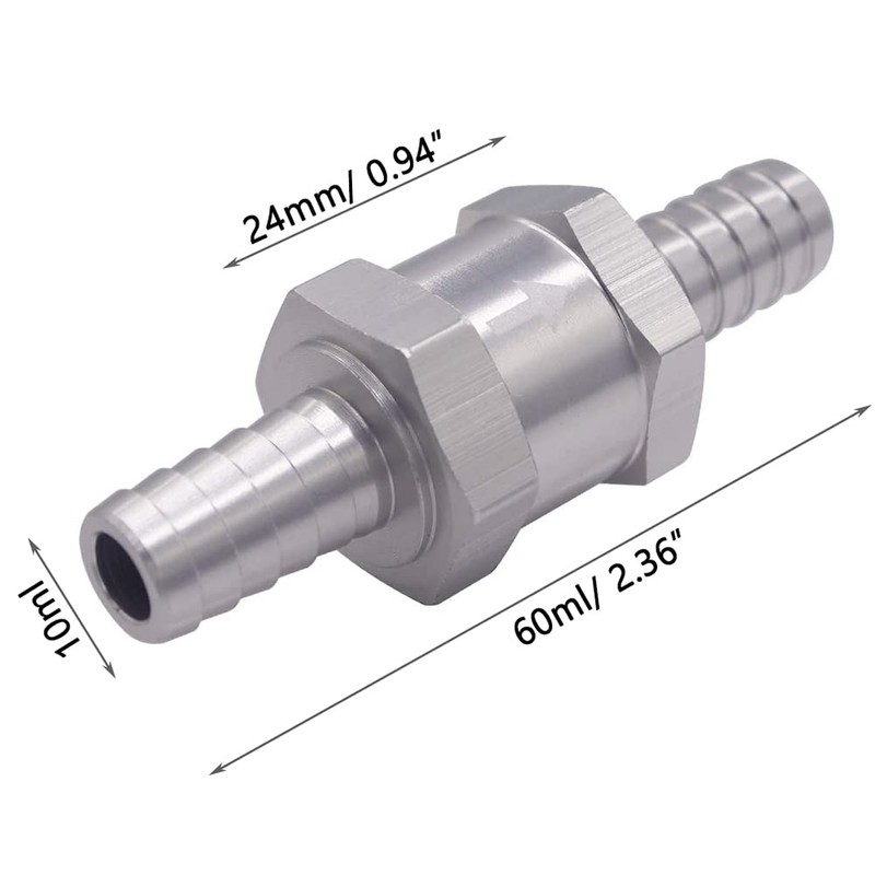 Gasea 2pcs 10mm 3/8'' One Way Aluminium Alloy Fuel Non