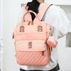 Pink Diaper Bag Backpack Multi Compartment Waterproof Large Capacity Travel