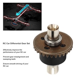 ANKROYU RC Car Differential Gear Set, RC Car Differential Drive Wheel Set, 30T Mid-Diff Bevel Gear Drive Wheelset, RC Car, RC Car Remote Control Differential Gear Accessories