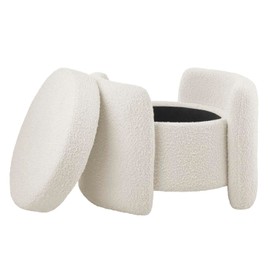 Modway EEI-5561-IVO Nebula Boucle Upholstered Upholstered Ottoman, Ivory