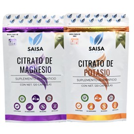 Citrato de Magnesio  Citrato de Potasio  bolsas con 120 Cápsulas CU  Suplemento Alimenticio Premium  Anticalambres, Energía, Recuperación Muscular y  