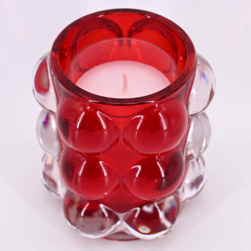 Bolsius ReLight® Kerzenhalter " Bubble " 98/84mm rot inkl. Nachfüller