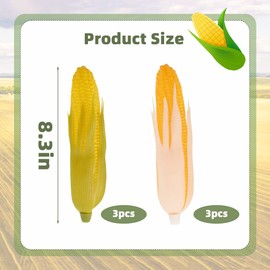 VIOCIWUO Artificial Corn 6Pcs, Fake Fruit Silmulate Vegetable Corn Prop Lifelike Home Decoration Photography Props(Green & White)