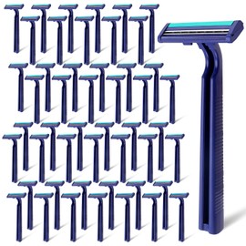 MAGDIY 50 Pack Twin Blade Razors for Men Stainless Steel Men Razors Disposable Plastic Men Shaving Razors Multipurpose Portable Shave Razor Manual Men's Disposable Razors for Bathing Hotel Travel