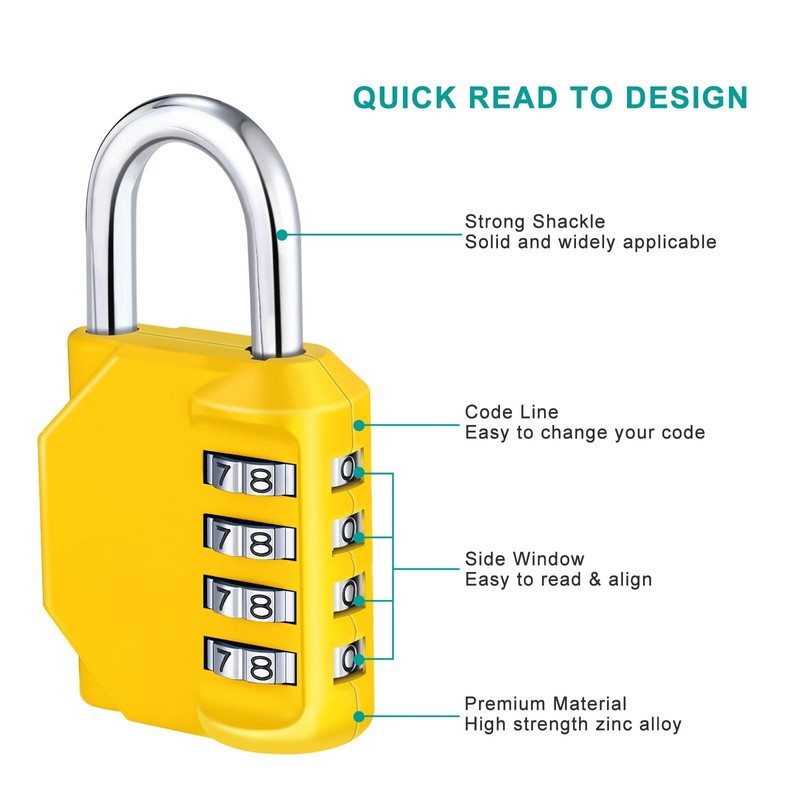 ZHEGE Combination Padlock, Outdoor Padlock Weatherproof for Fence Gate, Sheds,