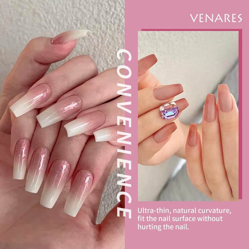 Nail Tips for Gel Nails, Venares 500 Pieces Acrylic Artificial