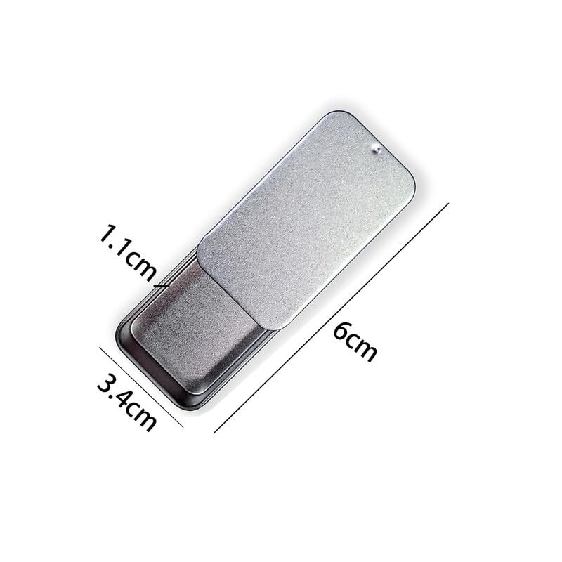 6PCS Rectangular Tin Boxes with Lids,Frosted Silver Metal Slide Top