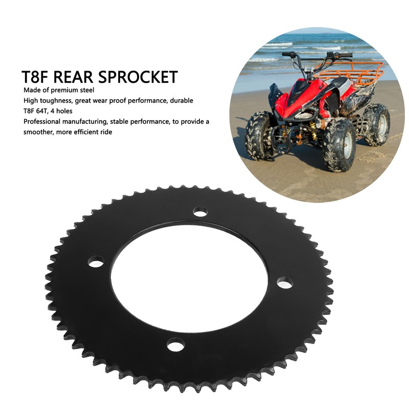 T8F 64T Rear Sprocket Steel 4 Hole 90mm Rear Wheel