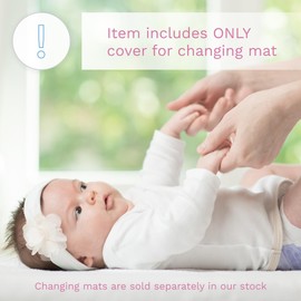 Baby Terry Cover for Changing Mat 80x50 cm for Nappy Changer with Raised Edges (Pink)