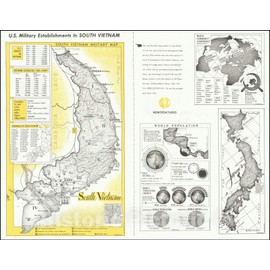 Historic Map : U.S. Military Establishments in South Vietnam, 1969, Vintage Wall Art : 30in x 24in