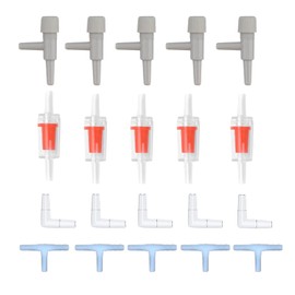 Aquarium Check Valves、Airline Tubing Connectors Plastic Inline Valve、Aquarium Air Flow Control Valve（20PCS for fish tank）